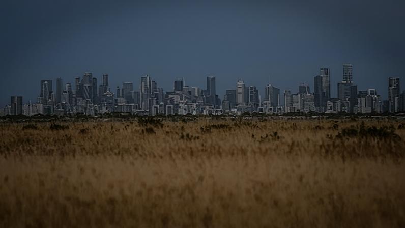 Melbourne seen from Point Cooke marine sanctuary at sunset last night.