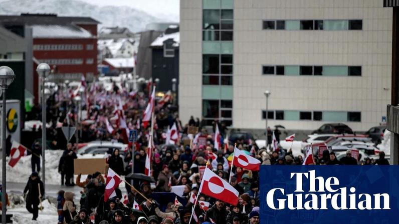 People attend a protest against Donald Trump’s demand that the Arctic island be ceded to the U.S., calling for it to be allowed to determine its own future, in Nuuk, Greenland, on Saturday.