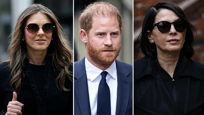 Composite image of Elizabeth Hurley, Prince Harry and Sadie Frost