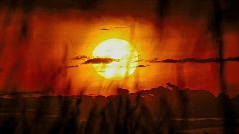 A sunset is seen amid heatwave conditions in Victoria