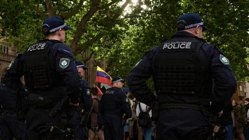 The woman was arrested at a protest against the US military intervention in Venezuela.
