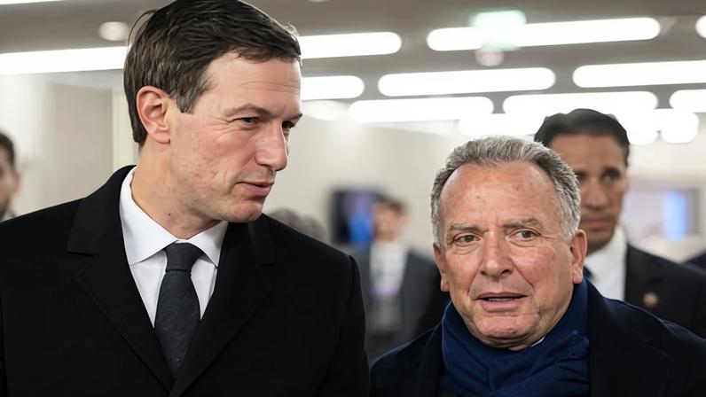 US envoy Steve Witkoff (right) says Jared Kushner (left) also attended the talks in Florida with Russian envoy Kirill Dmitriev.