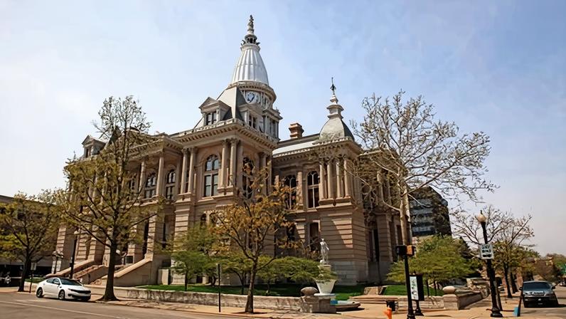 Tippecanoe county courthouse in downtown Lafayette, Indiana.