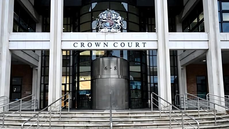 Entrance to crown court at Kingston upon Thames