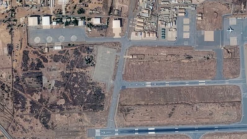 A satellite image taken two weeks ago shows the military zone of Niamey airport in Niger.