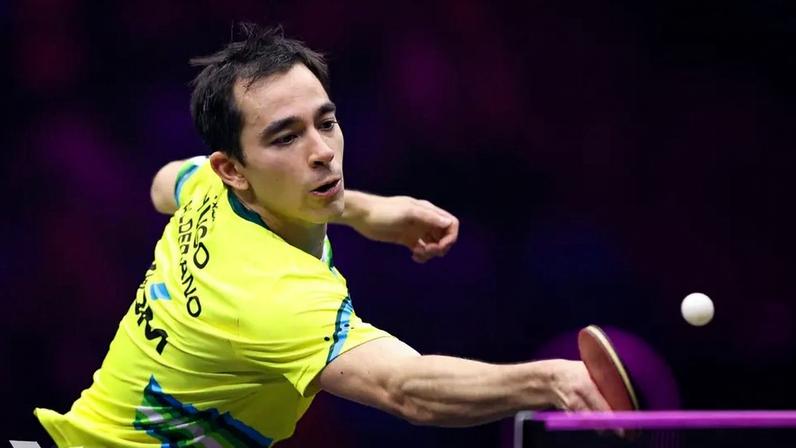 Hugo Calderano no WTT de Montpellier 2024 (Foto: World Table Tennis)