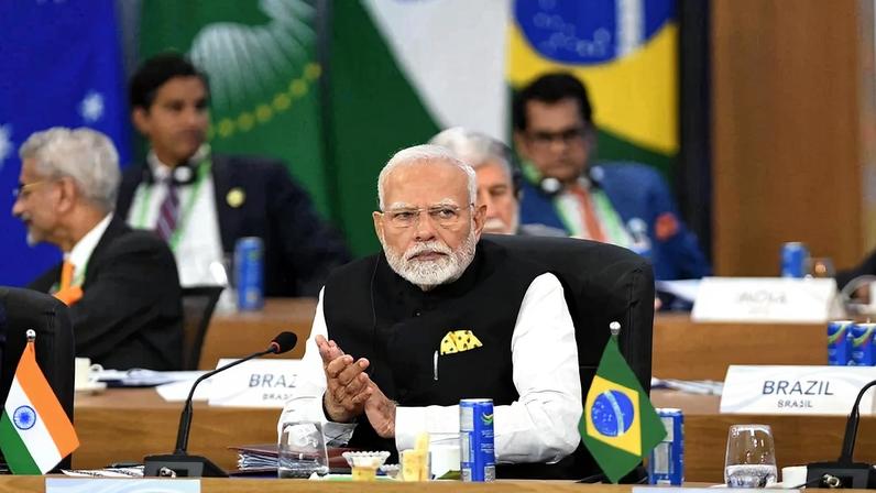 O primeiro-ministro da Índia, Narendra Modi, durante passagem recente pelo Brasil. Foto: Alexandre Durao/G20
