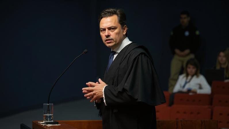 Jeffrey Chiquini, advogado de Filipe Martins, no julgamento da ação penal nº 2.693 (núcleo 2). (Foto: Gustavo Moreno / STF)