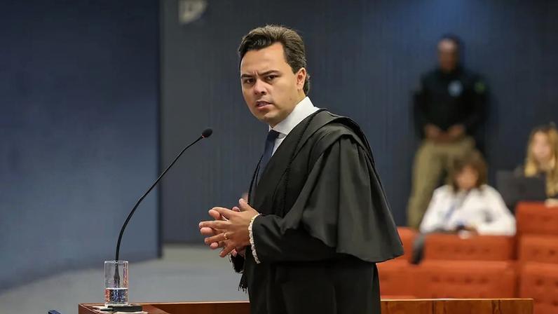 Jeffrey Chiquini, advogado de Filipe Martins, no julgamento da ação penal nº 2.693 (núcleo 2). (Foto: Gustavo Moreno/STF)