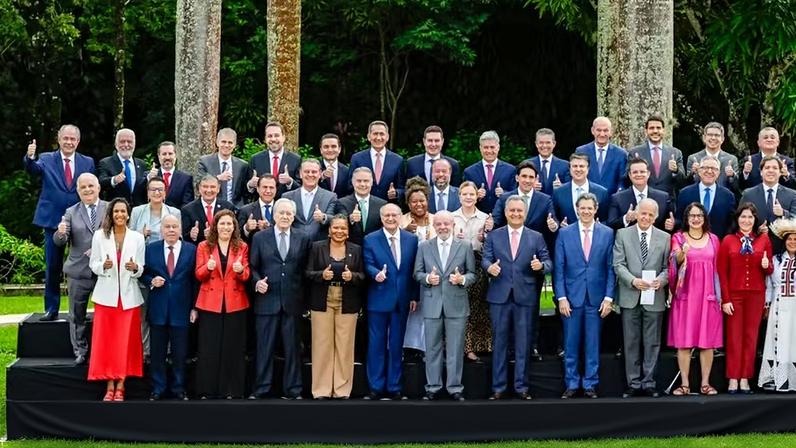 Lula durante reunião ministerial em dezembro de 2025. Residência Oficial da Granja do Torto, em Brasília — Foto: Ricardo Stuckert / Presidência da República