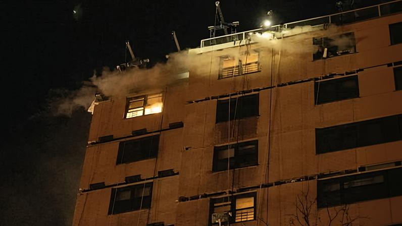 The scene of a explosion and fire in a building in the Bronx borough of New York City on 24 January 2026.