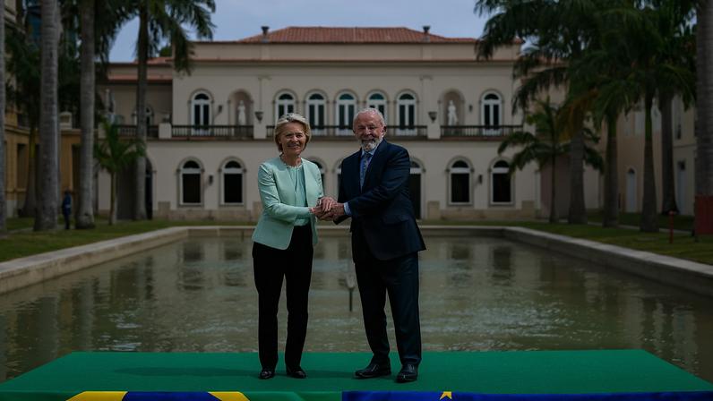 Lula e Ursula von der Leyen em encontro no Rio de Janeiro