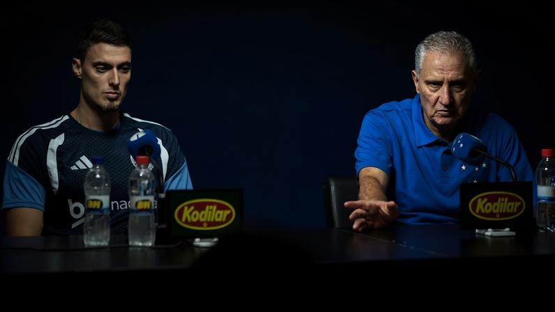 Tite e Matheus Bacci (Foto: Gustavo Aleixo/Cruzeiro)