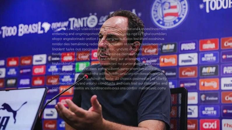 Rogério Ceni em entrevista coletiva depois de Bahia x Barcelona de Ilhéus (Foto: Letícia Martins / EC Bahia)