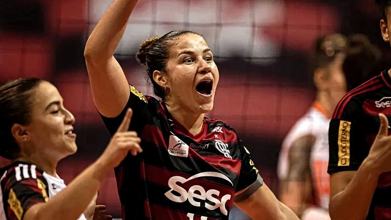 Karina foi escolhida a melhor da partida no duelo entre Sesc RJ Flamengo e Osasco pela Superliga Feminina (Foto: Paula Reis/ Flamengo)