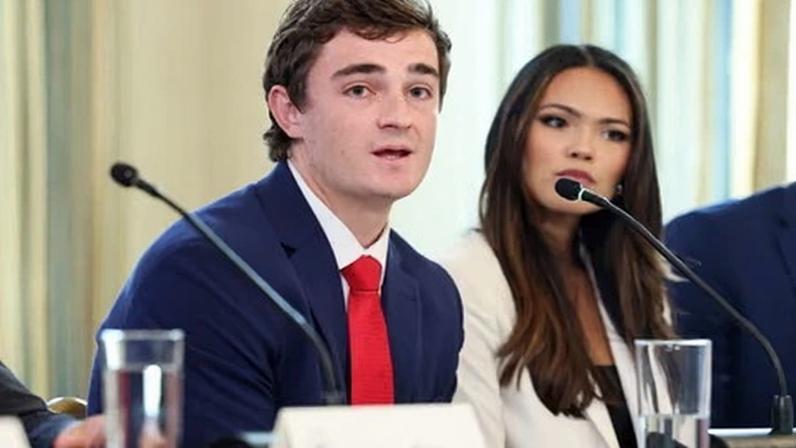 Nick Shirley speaks during a roundtable discussion at the White House on 8 October 2025.