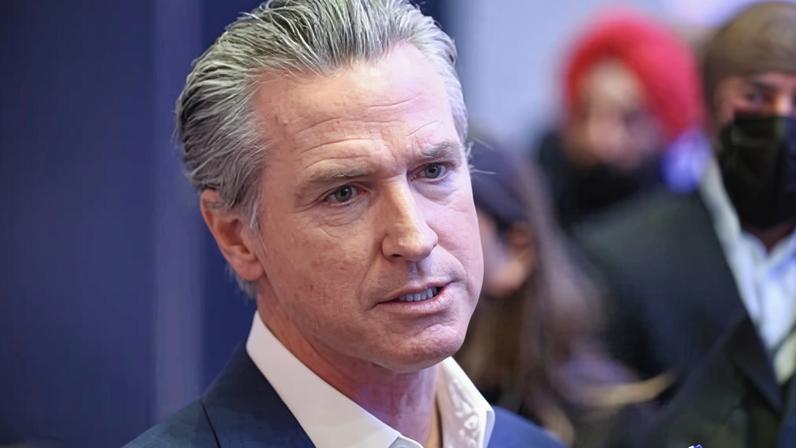 Gavin Newsom at Davos on Tuesday.