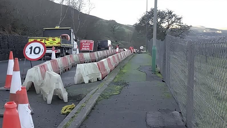 A single lane of traffic has been in operation on the A469 near Pontlottyn since 2020 to reduce the pressure on the crumbling stretch of road
