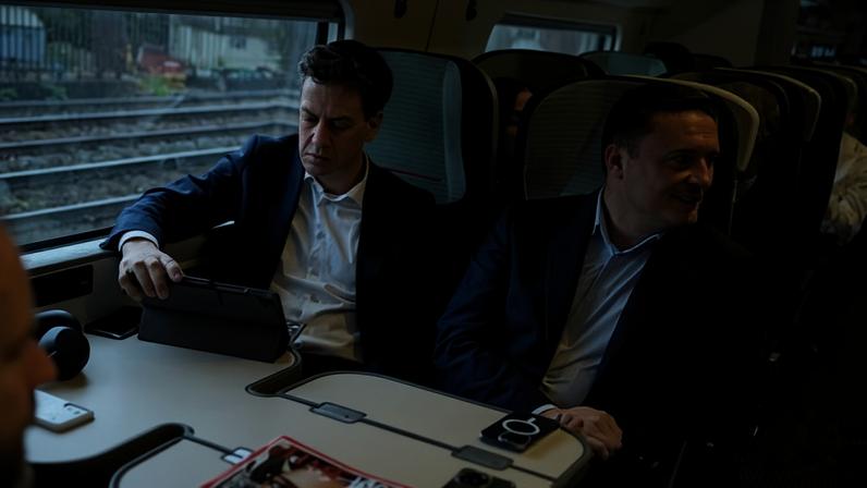 Ed Miliband and Wes Streeting, whose departments recorded a rise in morale after Labour took power.