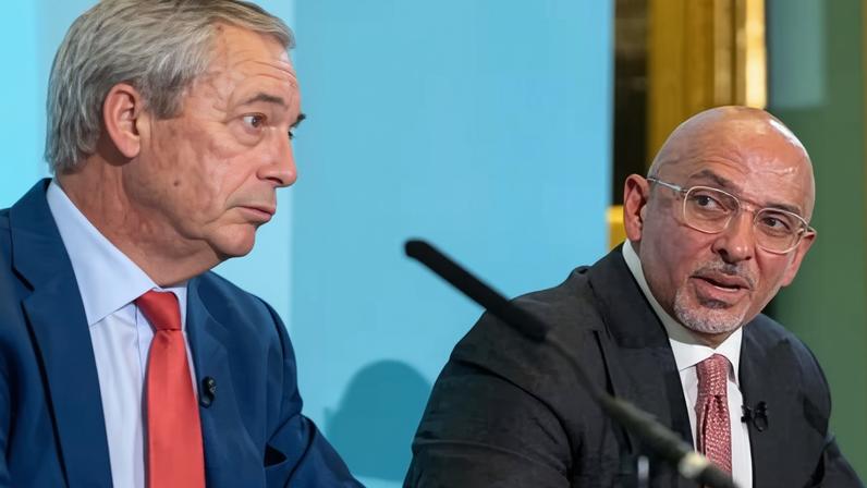 Nadhim Zahawi with Nigel Farage at the press conference announcing the former Tory’s defection to the party.