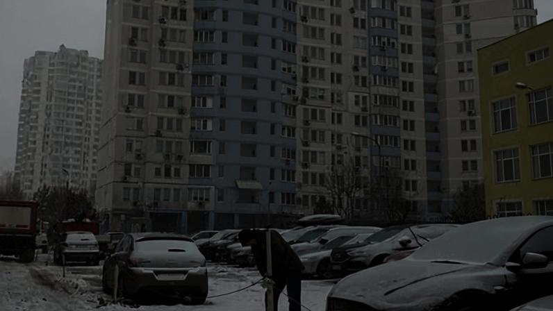 Damage to a residential building in Kyiv after the overnight strikes.