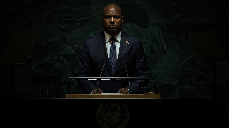 Mozambican president Daniel Chapo addresses the 80th United Nations General Assembly at U.N. headquarters in New York, U.S., September 23, 2025. REUTERS/Eduardo Munoz