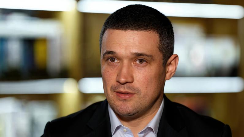 Mykhailo Fedorov, Deputy Prime Minister and Minister of Digital Transformation of Ukraine, speaks during an interview with Reuters, amid Russia's attack on Ukraine, in Kyiv, Ukraine November 29, 2024. REUTERS/Valentyn Ogirenko/File Photo