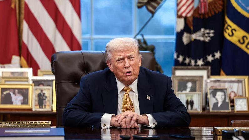 U.S. President Donald Trump is interviewed by Reuters at the White House
