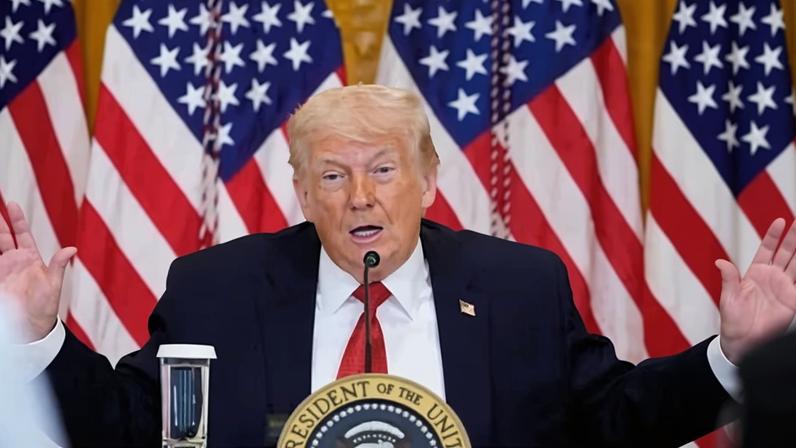 Donald Trump speaks during an event to promote investment in rural healthcare in the East Room of the White House on Friday in Washington DC.