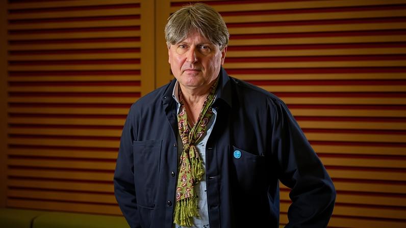 Simon Armitage in Leeds for the launch of his new poem to mark World Cancer Day.