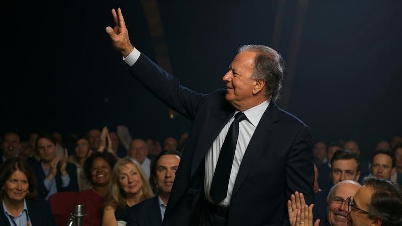 Honorary degree recipient recording artist Julio Iglesias is recognized during Berklee College of Music's Commencement Concert in Boston