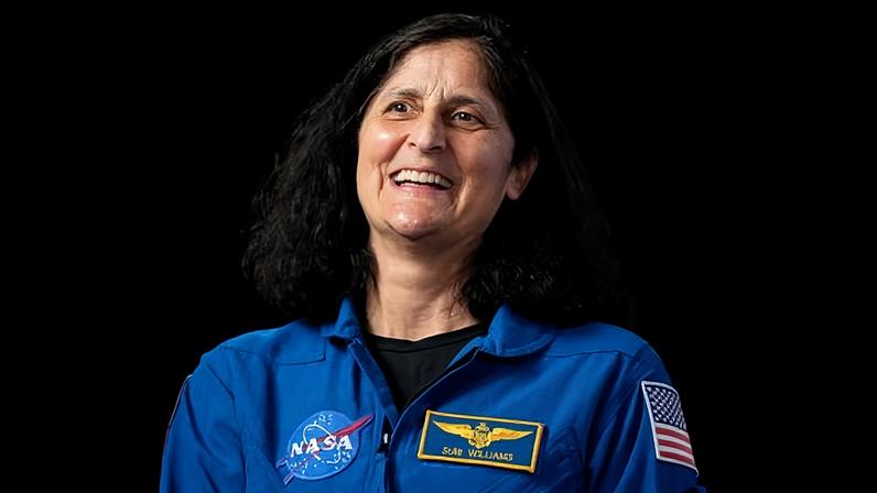 Suni Williams, an astronaut, is interviewed at Johnson Space Center in Houston, Texas, on 31 March 2025.