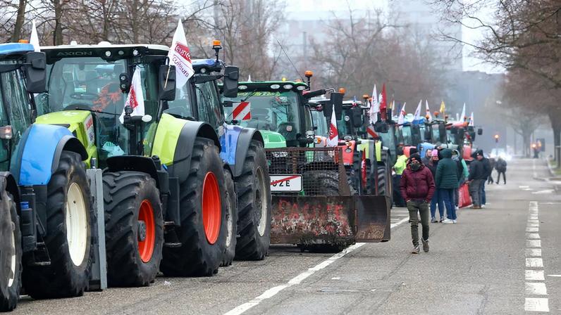 French farmers protest in Strasbourg against Mercosur trade deal