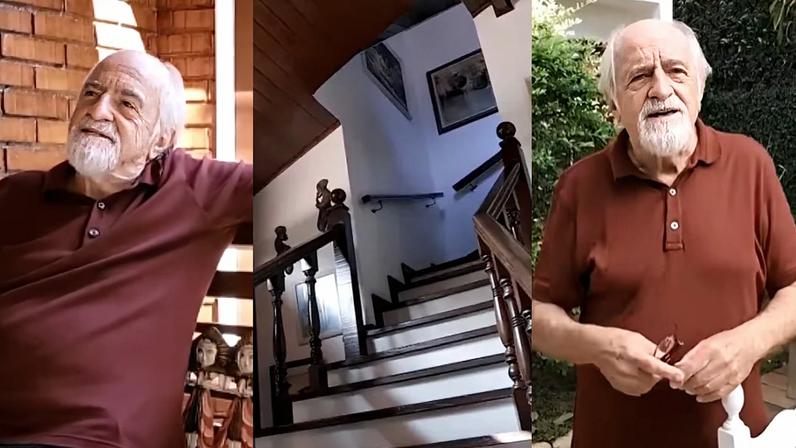 Salas integradas, jardim amplo e coleção de 7 mil DVDs: no auge dos 93 anos, Ary Fontoura fez dessa mansão no RJ o seu refúgio