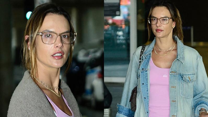 Alessandra Ambrosio desembarcou em São Paulo na companhia da filha de 17 anos.