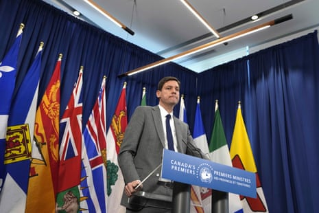 David Eby at a Council of the Federation meeting in Ottawa on 28 January.