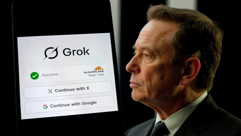 A Grok AI screen on a phone