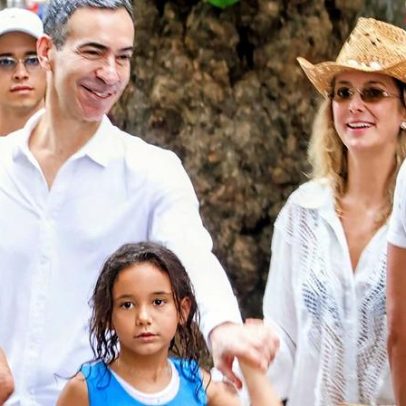 César Tralli curte programação carioca com Ticiane Pinheiro e filha