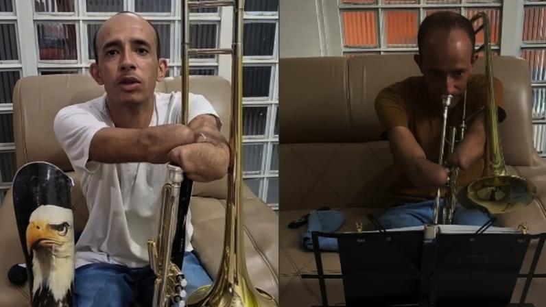 Cleber Santos aprendeu a tocar trombone. (Foto: Reprodução/Instagram/Cleber Santos).