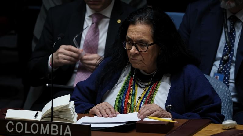 A representante da Colômbia no Conselho de Segurança da ONU, Leonor Zalabata Torres. Foto: John Lamparski/AFP