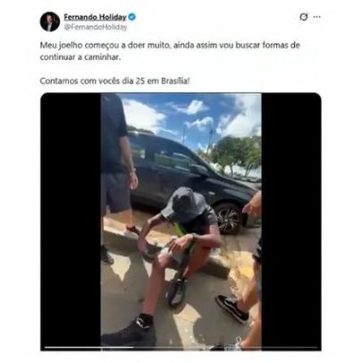Holiday sente o joelho e suspende participação na caminhada