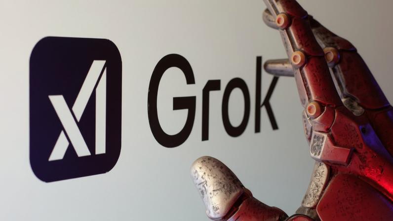 xAI and Grok logos are seen in this illustration created on February 16, 2025. REUTERS/Dado Ruvic/Illustration/File Photo