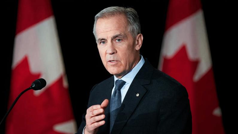 Canada's Prime Minister Mark Carney speaks during a news conference before a cabinet planning forum at the Citadelle in Quebec City, Quebec, Canada January 22, 2026. REUTERS/Mathieu Belanger