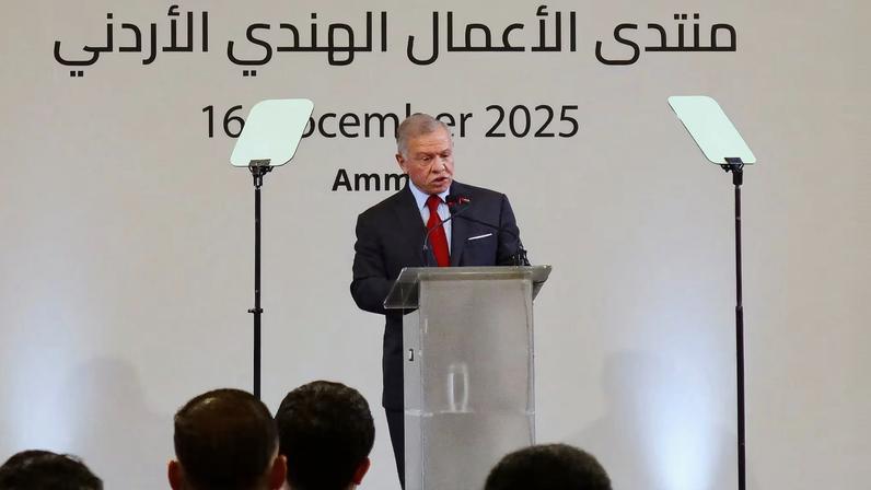 Jordan's King Abdullah II and India's Prime Minister Narendra Modi attend the India-Jordan Business Forum in Amman
