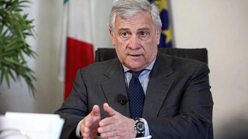 Italian Foreign Minister Antonio Tajani speaks during an interview with Reuters in Rome, Italy, April 15, 2024. REUTERS/Guglielmo Mangiapane