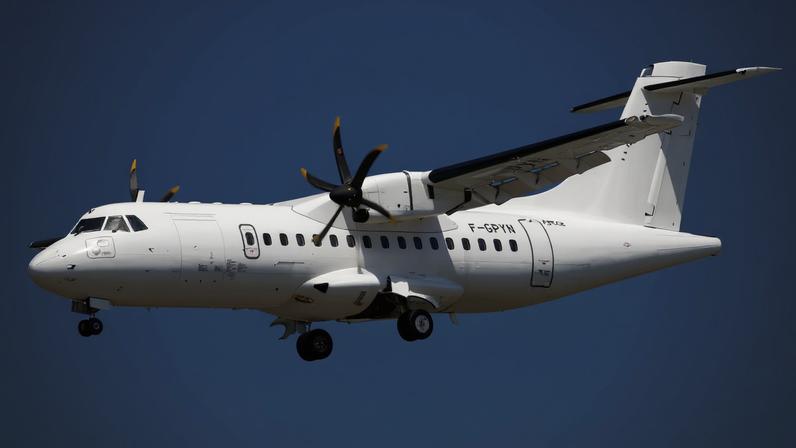 An ATR 42-500 aircraft, operated by Chalair Aviation, lands at Orly Airport near Paris, France, September 6, 2019. REUTERS/Benoit Tessier/File Photo