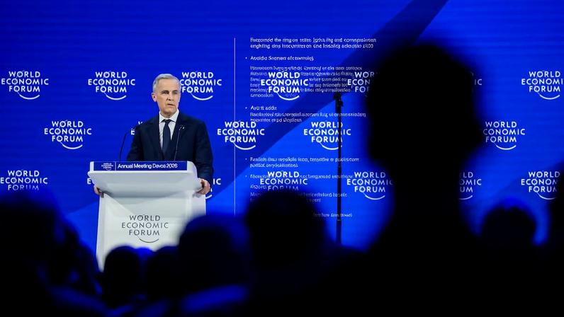El primer ministro de Canadá, Mark Carney, este martes en Davos (Suiza).