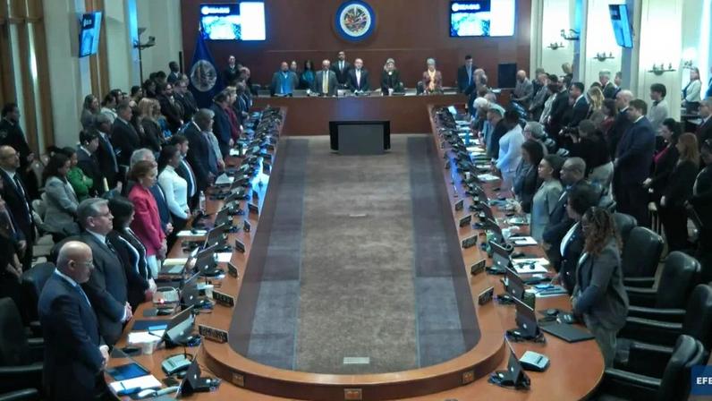 Plenário do Conselho Permanente da OEA, em Washington. Foto: Reprodução/YouTube