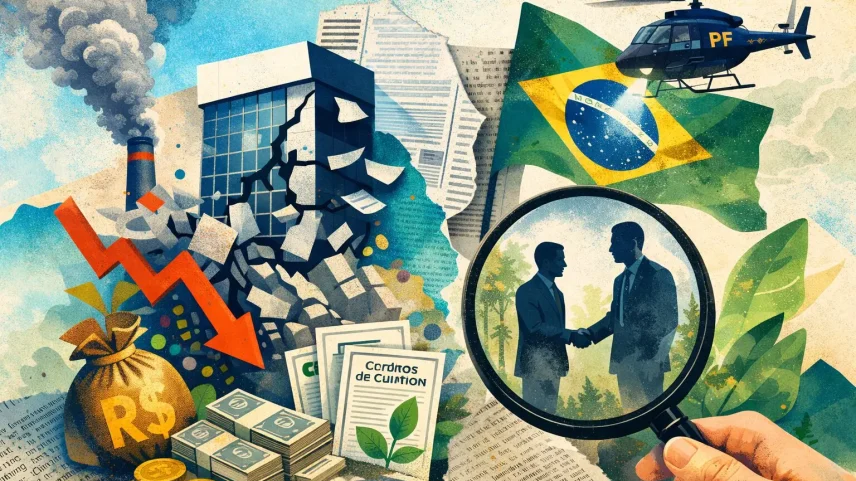 Caso Master expõe falhas no mercado de carbono, aposta do governo Lula (Foto: Ilustração Gazeta do Povo com DALL-e)