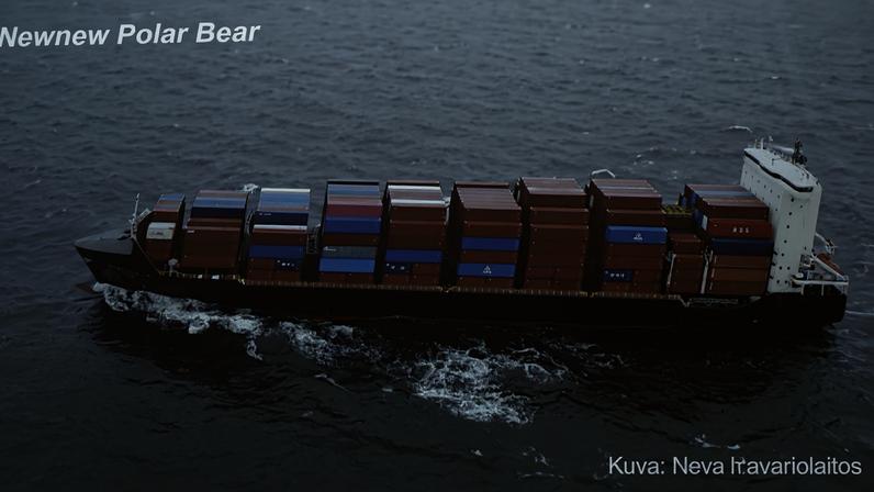 Finnish Border Guard's photo of a Hong Kong registered cargo ship 'Newnew Polar Bear'